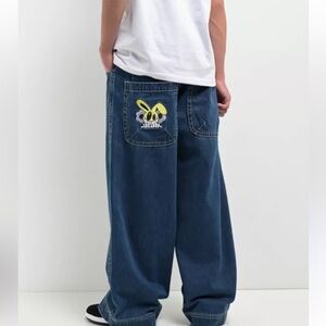 Men's Blue Jeans with Graphic Pocket